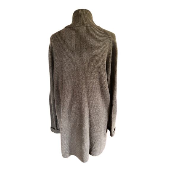 Lands’ End Brown Open Front Long Cardigan Sweater XL (18–20) - Picture 3 of 5